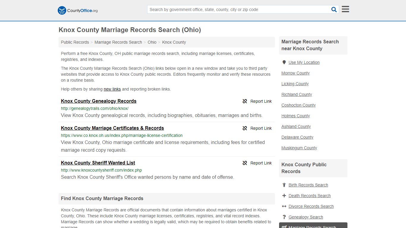 Marriage Records Search - Knox County, OH (Marriage ...